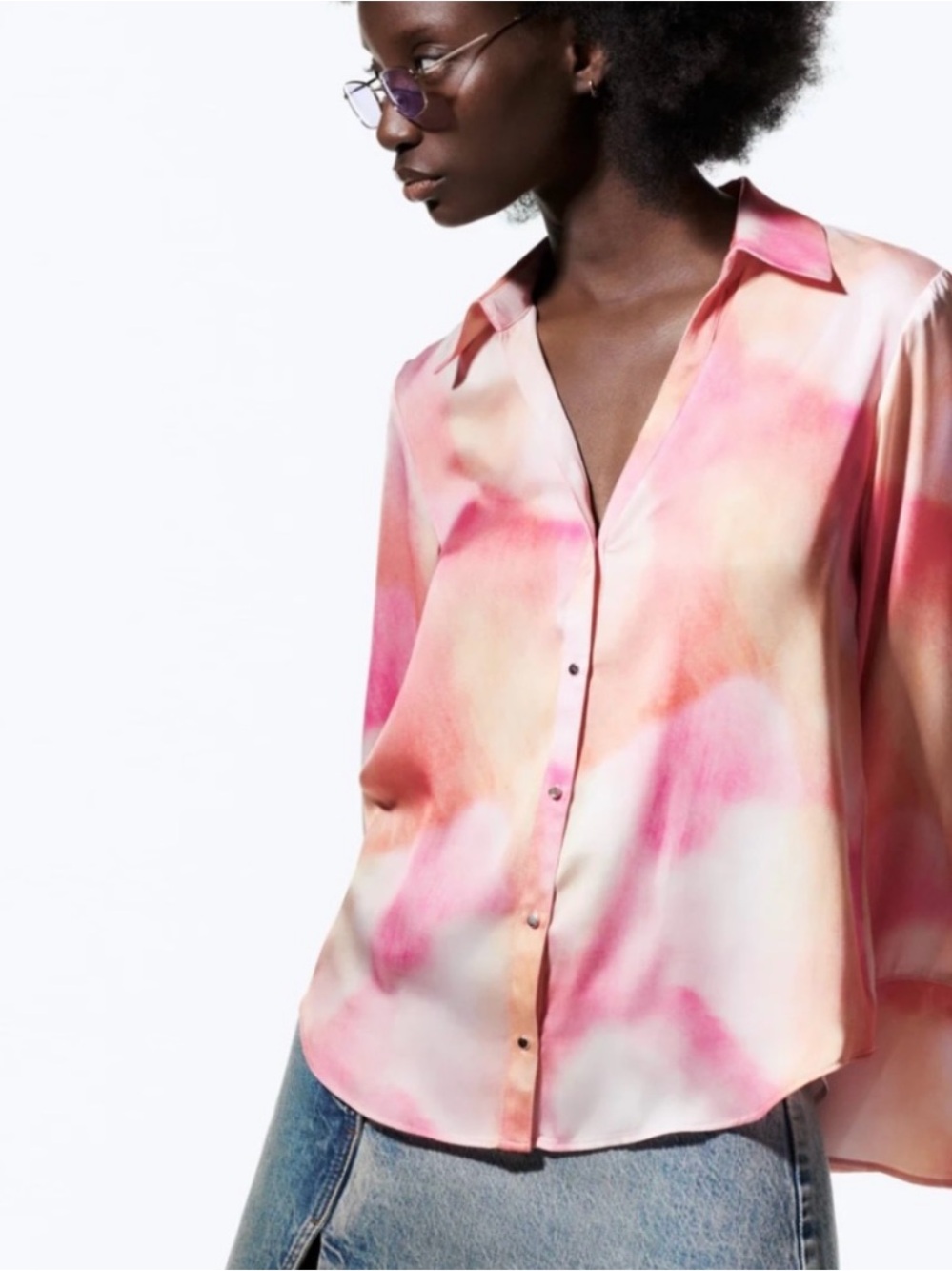 Zara Satin Effect Tie-Dye Print
Blouse